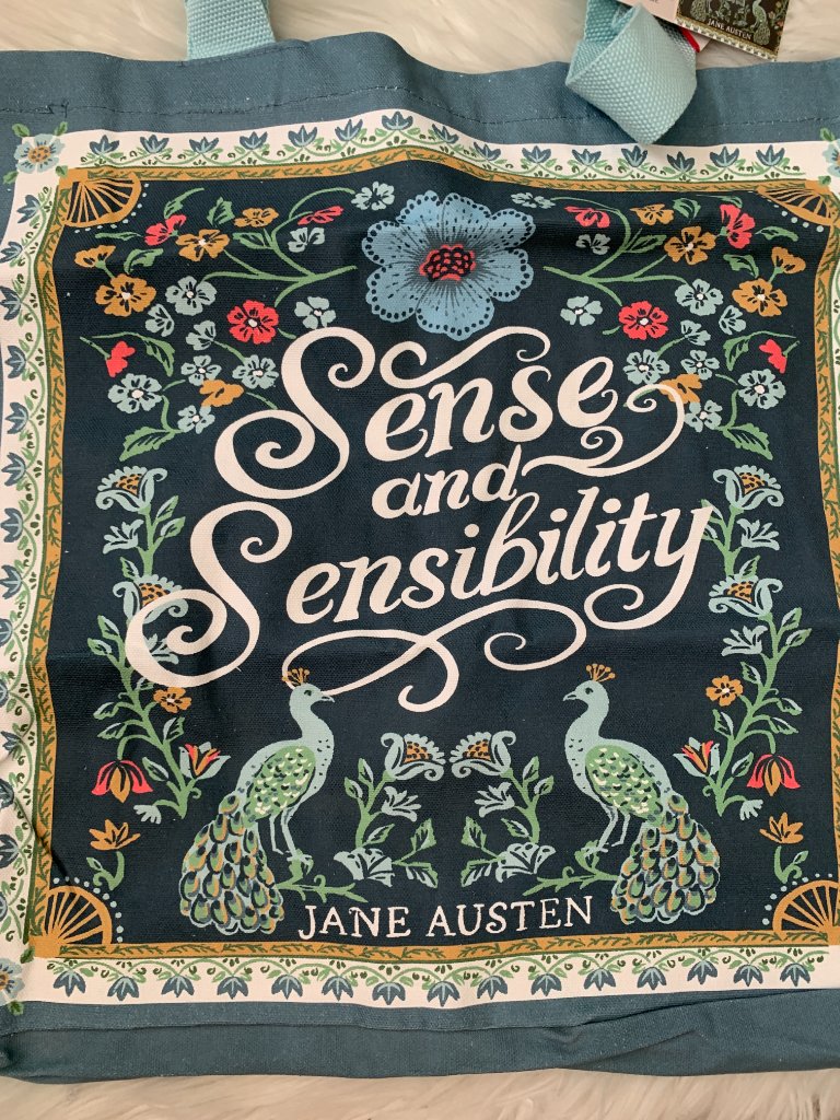 Jane Austen Sense & Sensibility Canvas Tote Bag In Green Multi — image 2 of 3